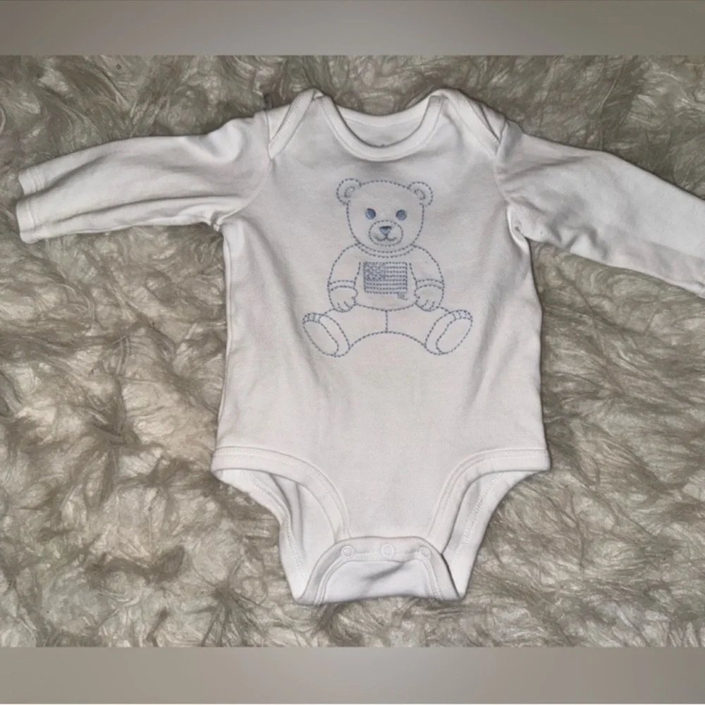 RALPH LAUREN POLO Bundle: Blue jeans, White & light blue onesie shirt& jacket. - Picture 3 of 9